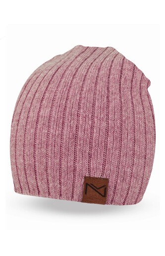 Czapka Noviti CZ086 Prążek Naszywka unisex brudny róż 54-58 cm