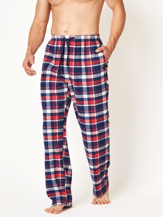 Spodnie piżamowe Key MHT 613 B24 M-2XL męskie granatowy-kratka XXL