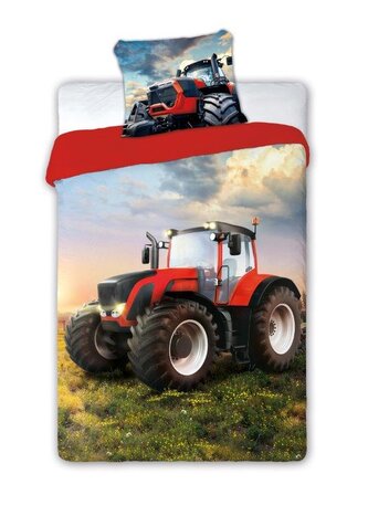 POŚCIEL KPL.160X200+70X80 BAW. TURBO 4X4 004 CZERWONY TRAKTOR MŁ.
