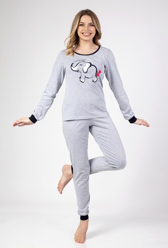 Piżama Regina 682 dł/r S-XL damska Z24/25 melanż XL