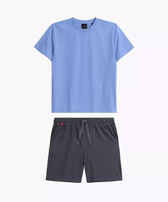 Piżama Atlantic NMP-379 kr/r S-2XL męska niebieski-grafitowy L