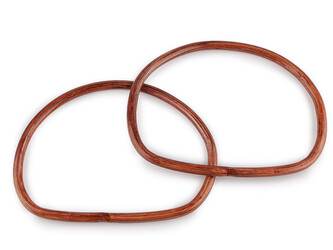 Bambusová ucha na tašky 14x17,5 cm - 10 ks - 7 (13x17,5 cm) červenohnědá