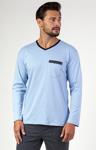 Piżama Regina 465 dł/r 2XL-3XL Z24/25 męska niebieski XXL