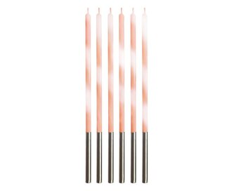 Dortové svíčky 6 ks Candy meruňkové