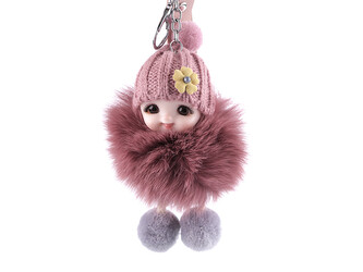 Přívěsek na batoh / klíče - 1 ks - 2 starorůžová