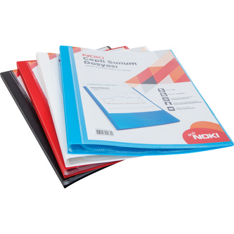 Noki, Katalogová kniha, 20 kapes, PP, A4, s přední kapsou, černá