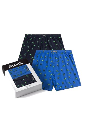Bokserki Atlantic 2MBH-006 A'2 S-2XL granatowy-niebieski S