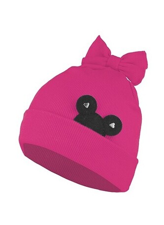 Czapka AJS 50-025 dziecięca fuksja 44-46 cm