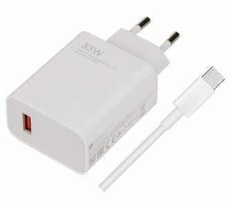 Xiaomi MDY-16-EF USB-A 33W Cestovní Nabíječka + USB-C Kabel White (Bulk)
