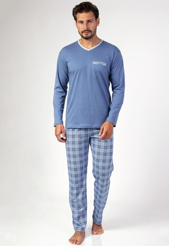 Piżama Regina 471 dł/r 2XL Z24/25 męska niebieski XXL