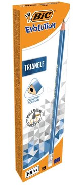 Grafitová tužka s gumou "Evolution Triangle", HB, trojúhelníkový tvar, BIC 964849
