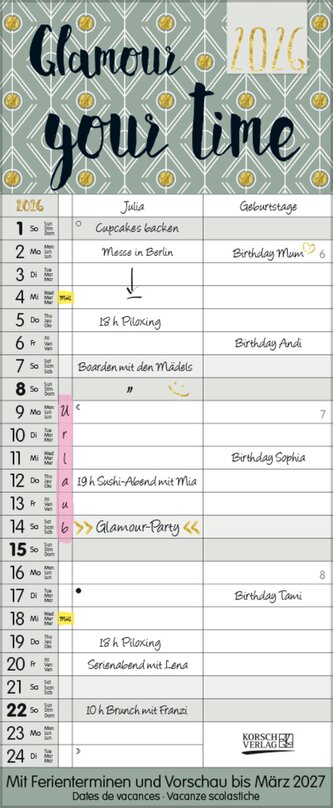 Familientimer Glamour your Time 2026