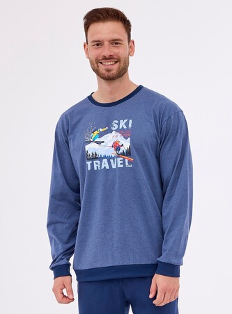 Piżama Cornette 461/257 Ski dł/r S-2XL męska granatowy XL