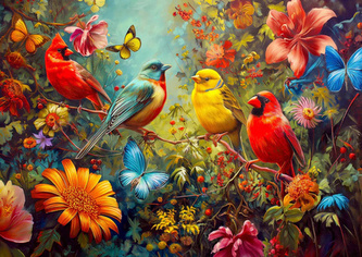 Puzzle Cvrlikání a Třepotání 1000 dílků