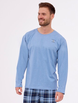 Piżama Cornette 124/264 Aspen 2 dł/r S-2XL męska niebieski XXL