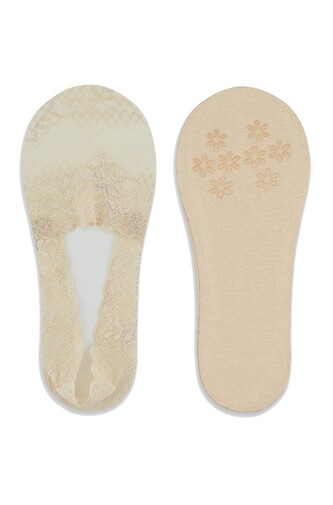 Baleriny Noviti SN048 Koronka Silikon ABS 36-41 beżowy jasny 36-41