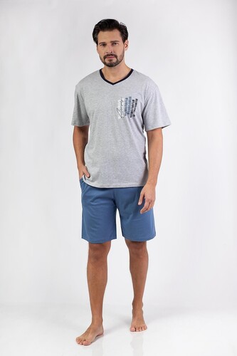 Piżama Regina 477 kr/r 2XL W25 męska melanż jasny XXL