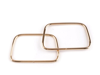 Kovová ucha na tašky 7x11 cm - 2 ks - 3 růžové zlato