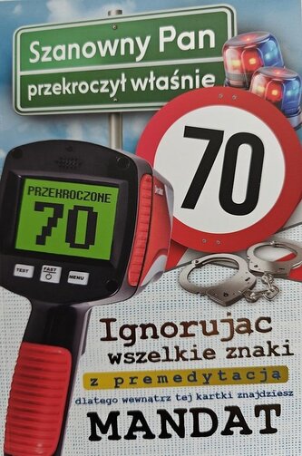 Karnet Urodziny 70