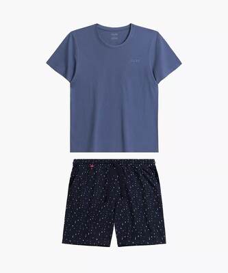 Piżama Atlantic NMP-385 kr/r S-2XL niebieski-granatowy S