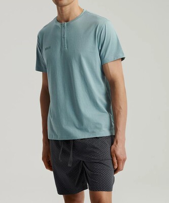 Piżama Atlantic NMP-386 kr/r S-2XL niebieski-grafitowy M