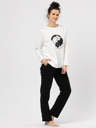 Komplet Key LHS 922 B24 S-XL damski ecru-czarny M