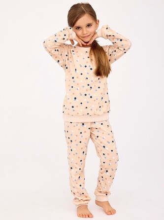 Piżama Cornette Kids Girl 032/181 Maya dł/r 86-128 beżowy 110-116