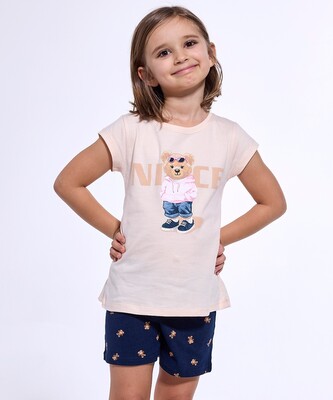 Piżama Cornette Kids Girl 787/107 Nice kr/r 86-128 brzoskwiniowy 86-92