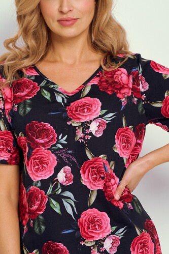 Koszula Taro Claire 3346 kr/r M-XL W25 damska granatowy kwiaty L