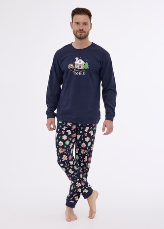Piżama Cornette 115/256 Home dł/r S-2XL męska granatowy XL