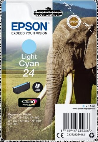 Epson Singlepack Light Cyan 24 Claria Photo HD Ink C13T24254012 - originální