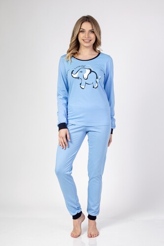 Piżama Regina 682 dł/r S-XL damska Z24/25 niebieski XL