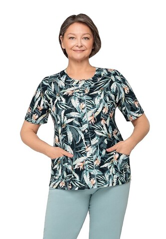 Piżama Martel Maria I 200 kr/r M-2XL rozpinana damska czarny-turkusowy XL