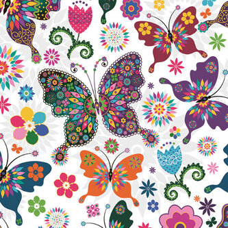 Ubrousky MAKI L (20ks) Stained Glass Butterfly