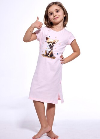 Koszula Cornette Kids Girl 493/112 Chihuahua kr/r 98-128 różowy 98-104