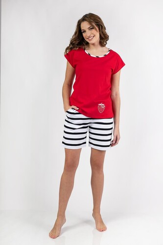Piżama Regina 697 kr/r S-XL W25 damska czerwony S