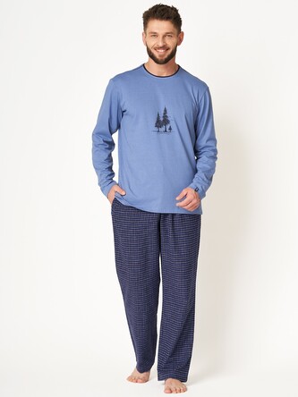 Piżama Key MNS 458 B24 dł/r M-2XL męska niebieski L