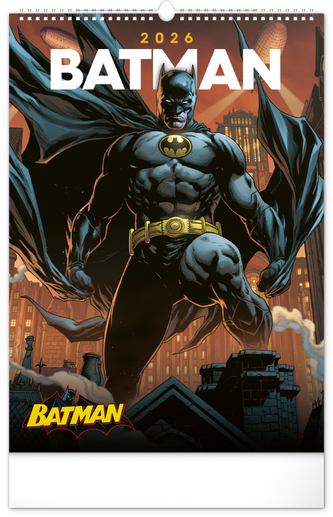 NOTIQUE Nástěnný kalendář Batman Dark 2026, 33 x 46 cm