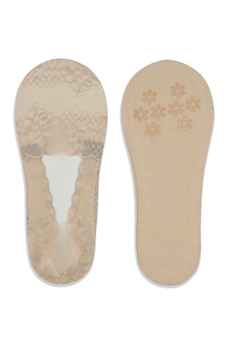 Baleriny Noviti SN048 Koronka Silikon ABS 36-41 beżowy 36-41