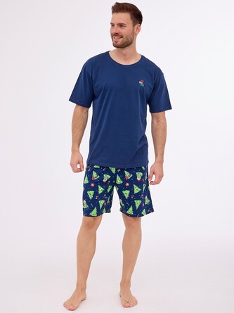 Piżama Cornette 326/276 Ho Ho kr/r S-2XL męska granatowy S