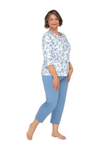 Piżama Martel Maria II 201 3/4 M-2XL damska rozpinana niebieski ciemny L