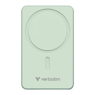Verbatim magnetická bezdrátová powerbanka Charge 'n' Go Essentials, 5000mAh, zelená Verbatim magnetická bezdrátová powerbanka Charge 'n' Go Essentials, 5000mAh, zelená