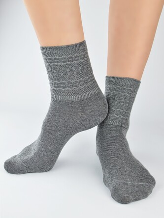 Skarpety Noviti SB099 Wełna Wzór 36-41 szary melanż 36-41