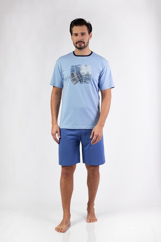 Piżama Regina 474 kr/r 2XL-3XL W25 męska niebieski XXL