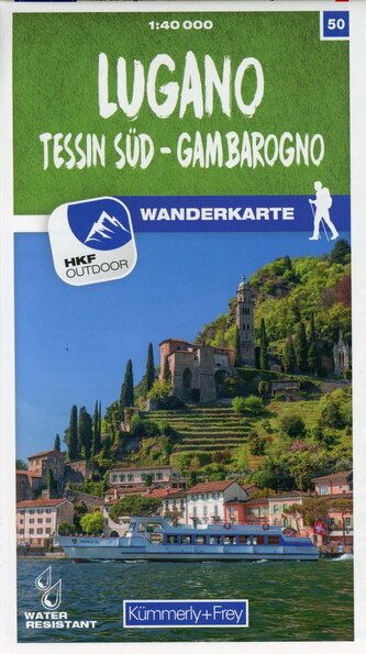 Lugano - Sottoceneri - Gambarogno 50 Wanderkarte 1:40 000 matt laminiert