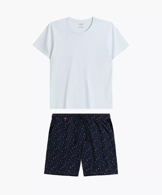 Piżama Atlantic NMP-385 kr/r S-2XL niebieski jasny-granatowy XXL