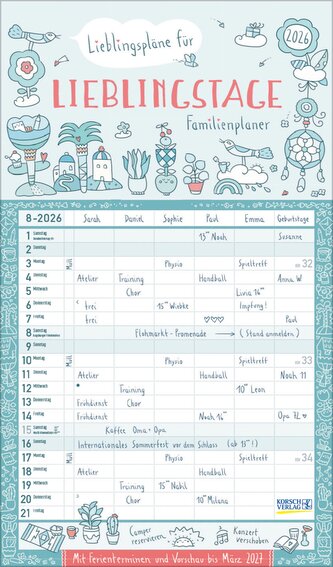 Familienplaner Lieblingspläne für Lieblingstage 2026