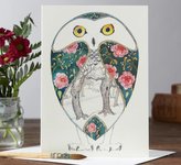 Karnet A040 B6 + koperta Zimowa sowa