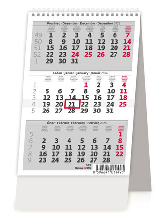 MINI tříměsíční kalendář ČR