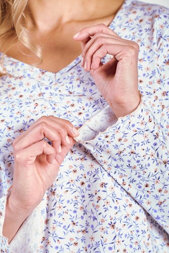 Koszula Taro Ariella 3241 dł/r S-XL Z24/25 damska biały-kwiatki M